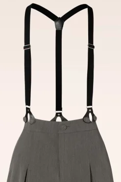 Best Sale Vixen Martha Nadelstreifen Hosentrager Hose In Grau