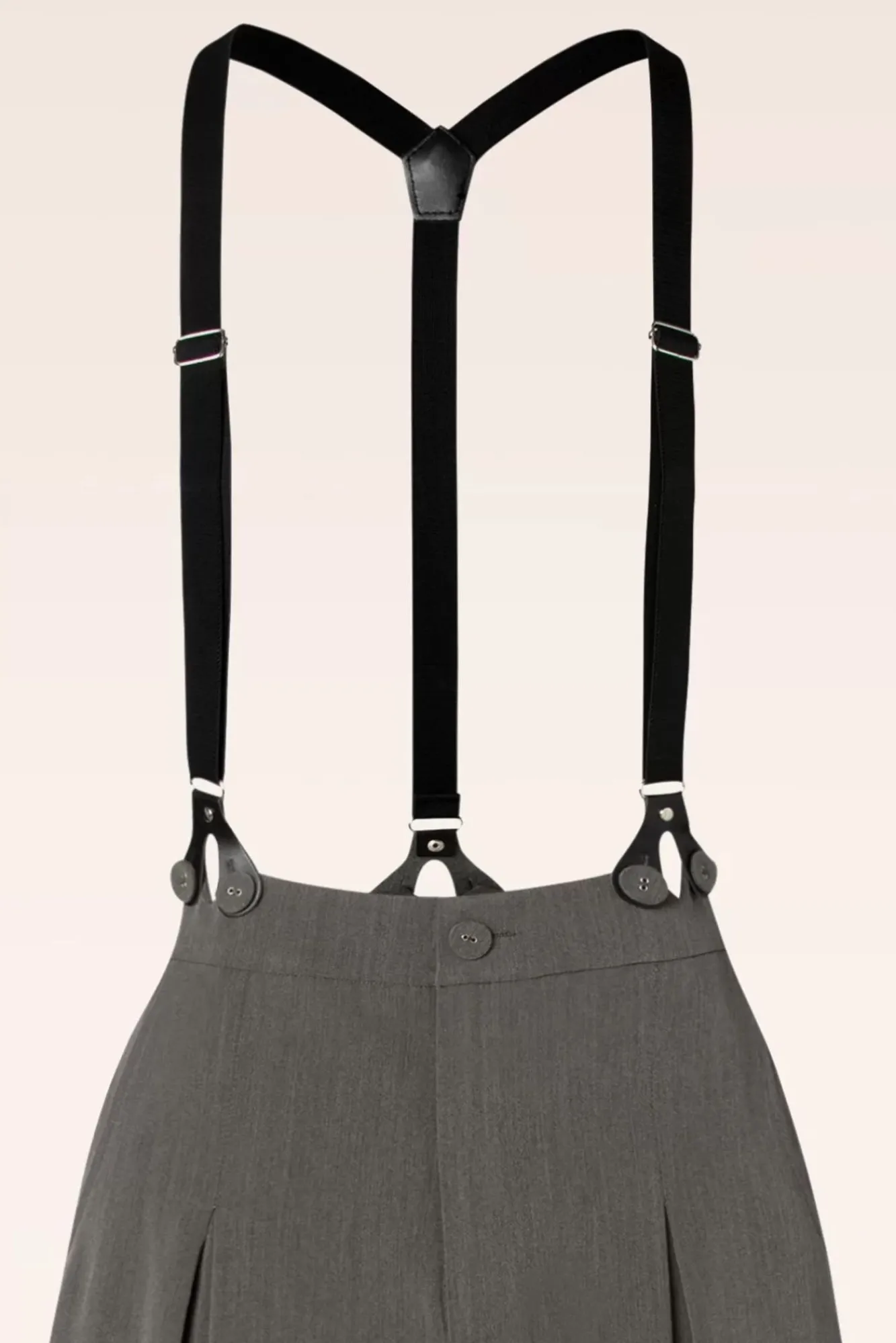 Best Sale Vixen Martha Nadelstreifen Hosentrager Hose In Grau