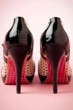 Hot Banned Retro Mary Jane Pumps In Schwarz Und Nude