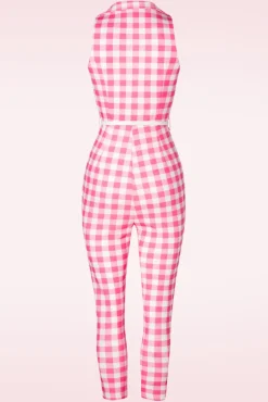 Online Rebel Love Clothing Midge Gingham Jumpsuitin Rosa