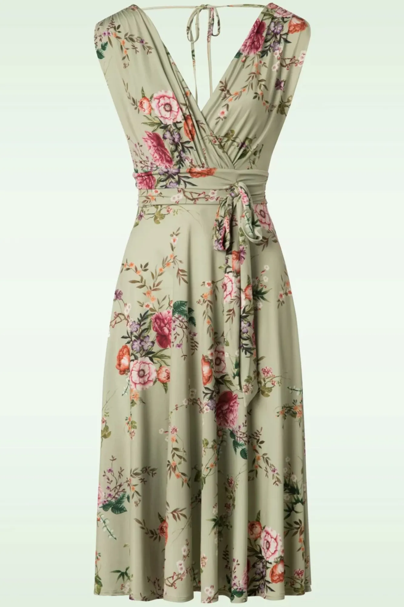 Outlet Vintage Chic for Topvintage Midikleid Jane Mit Blumenmuster In Vintage-Grun