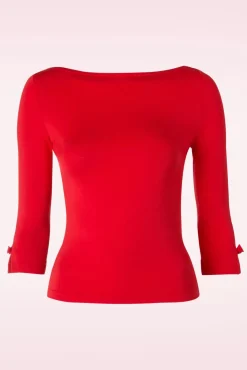 Clearance Banned Retro Modernes Love Top In Rot