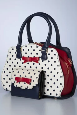Clearance Banned Retro Mohn Polka Handtasche In Weis