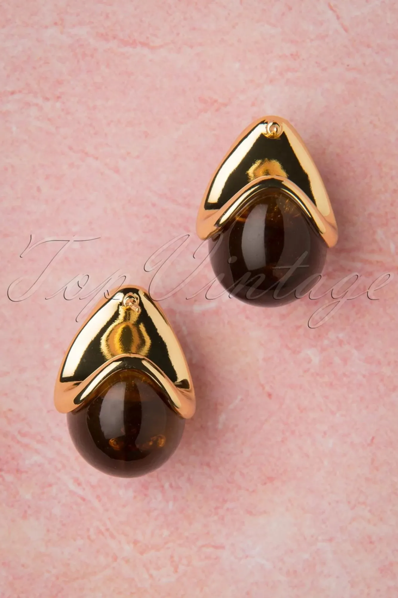 Best Sale Topvintage Boutique Collection Molly Ohrringe In Gold Und Braun