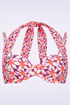 Clearance TC Beach Multiway-Bikinioberteil „Summer Flowers" In Lila