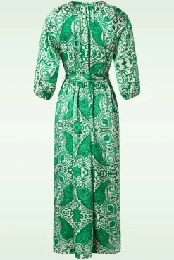 Store Smashed Lemon Myra Maxi Kleid In Off White Und Grun