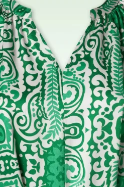 Store Smashed Lemon Myra Maxi Kleid In Off White Und Grun