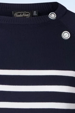 Shop Vixen Nautical Stripe Pullover In Marineblau
