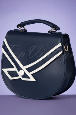 Clearance Banned Retro Nautische Kelly Lee Handtasche In Marineblau