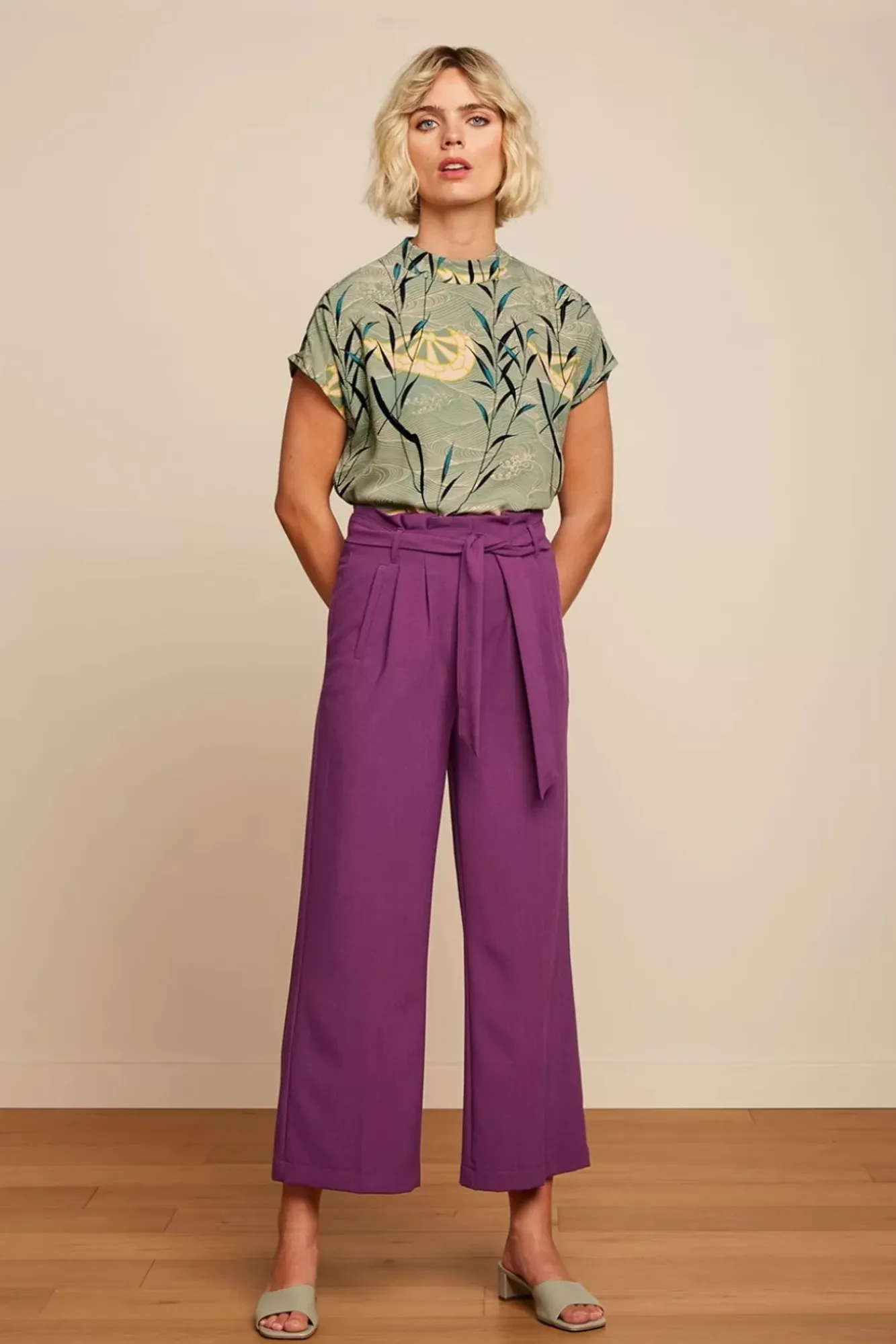Outlet King Louie Neva Cropped Hose Timba In Caspia Lila