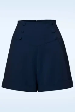 Fashion Banned Retro Niedlich Wie Ein Knopf Shorts In Marineblau