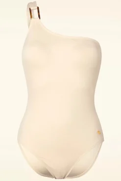 Outlet TC Beach One-Shoulder-Badeanzug In Ecru