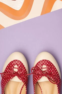Online Banned Retro Oxford Isabella Flats In Nude Und Rot