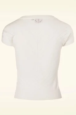 Clearance Banned Retro Patricia Pointelle Top In Off White