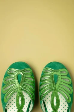 Outlet Lola Ramona Penny Suede Dainty Flats In Grun