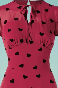 Store Vixen Peppa Chiffon Hearts Teekleid In Himbeerrot