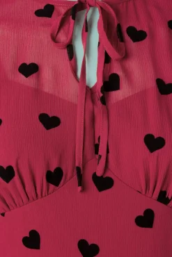 Store Vixen Peppa Chiffon Hearts Teekleid In Himbeerrot