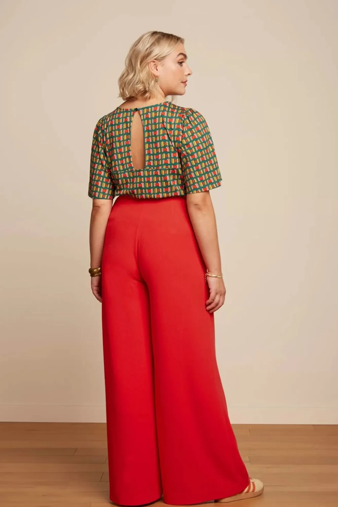 Hot King Louie Peppa Hose Woven Crepe In Feuerrot