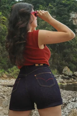 Discount Rock-a-Booty Pepper Shorts Aus Dunklem Denim