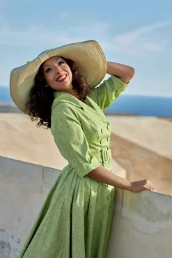 Flash Sale Miss Candyfloss Petula Sage Mantelkleid In Birnengrun