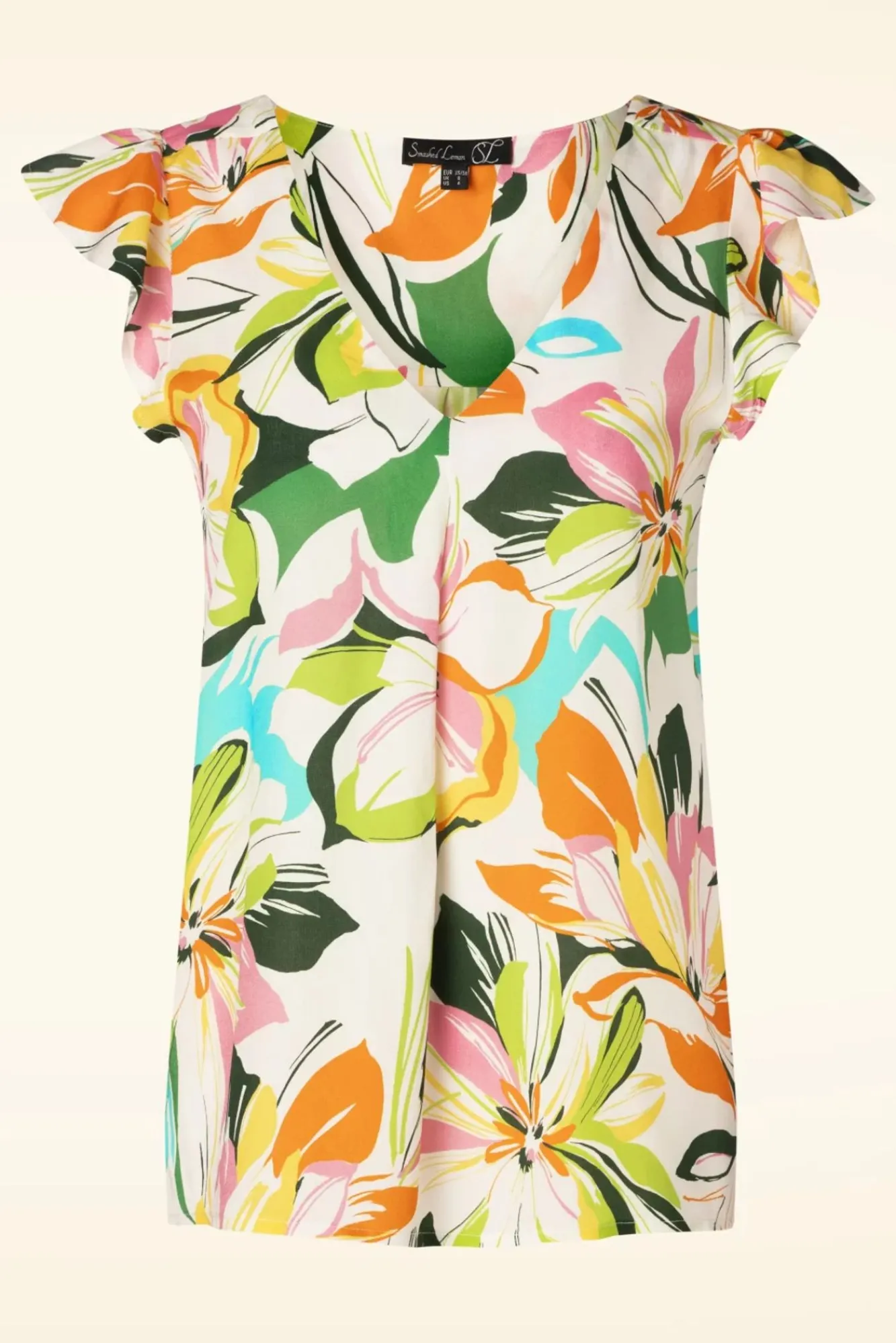 Hot Smashed Lemon Phoebe Colourburst Top In Weis