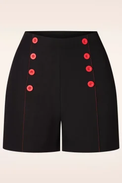 Sale Banned Retro Pin-Up Shorts In Schwarz