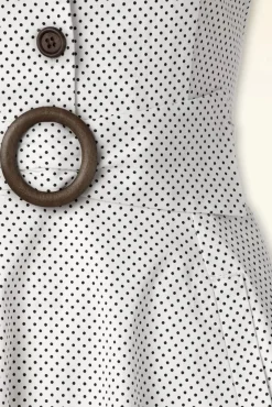 Fashion Banned Retro Polka Dot Tanz Kleid In Off White