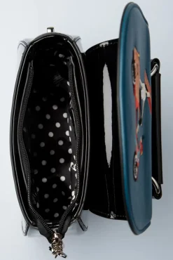 Outlet Banned Retro Portofino Handtasche In Schwarz Und Blau