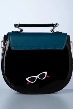 Outlet Banned Retro Portofino Handtasche In Schwarz Und Blau