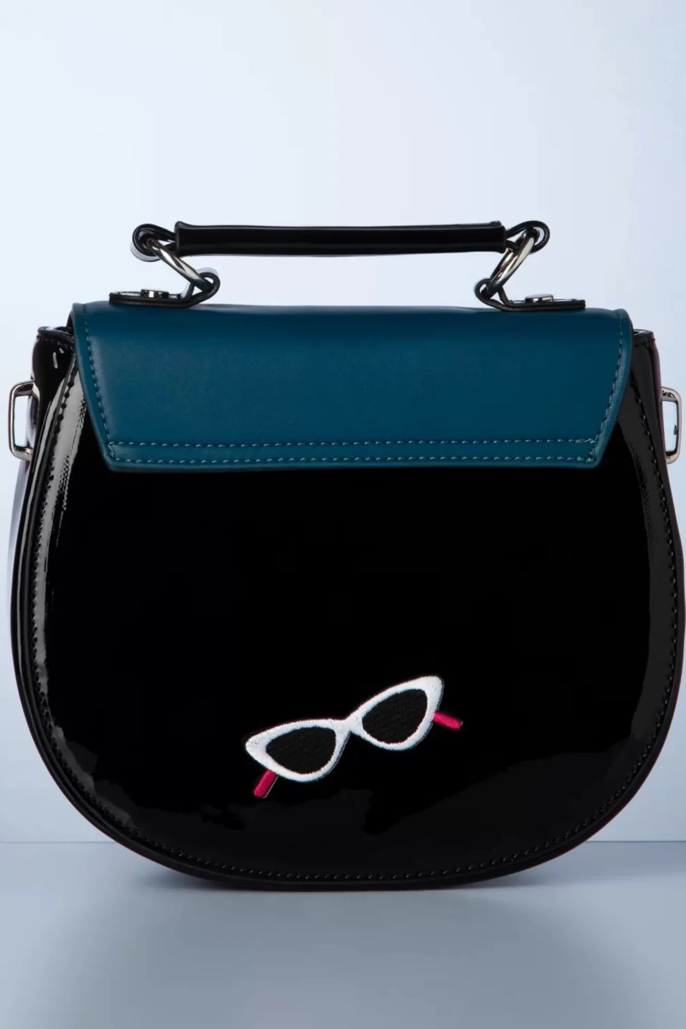 Outlet Banned Retro Portofino Handtasche In Schwarz Und Blau