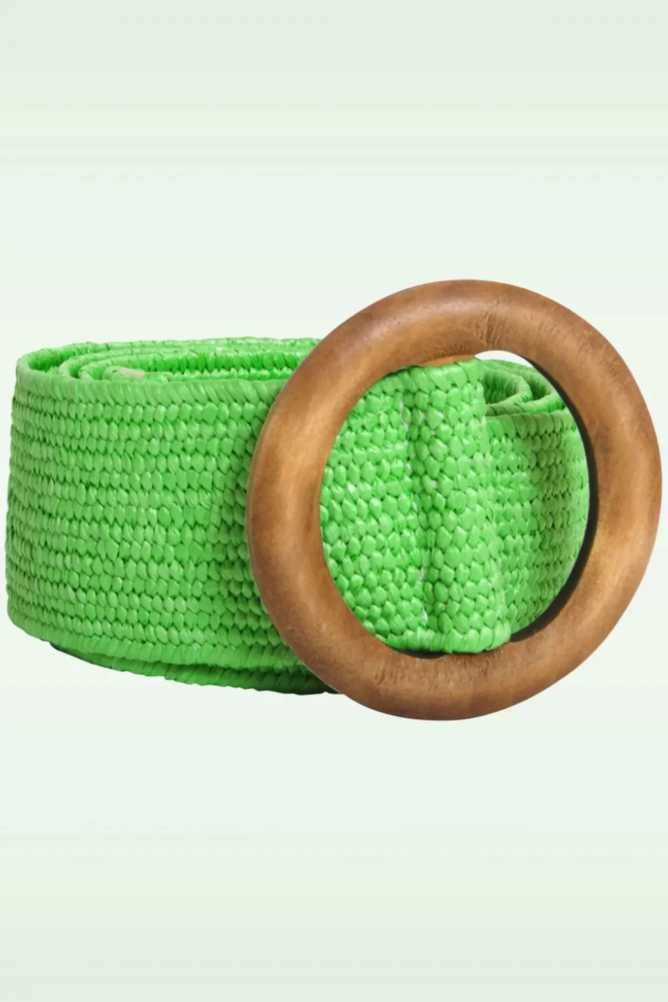 Outlet Smashed Lemon Raffia Gürtel In Limette