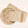 Discount Smashed Lemon Raffia Gürtel In Sand Und Beige