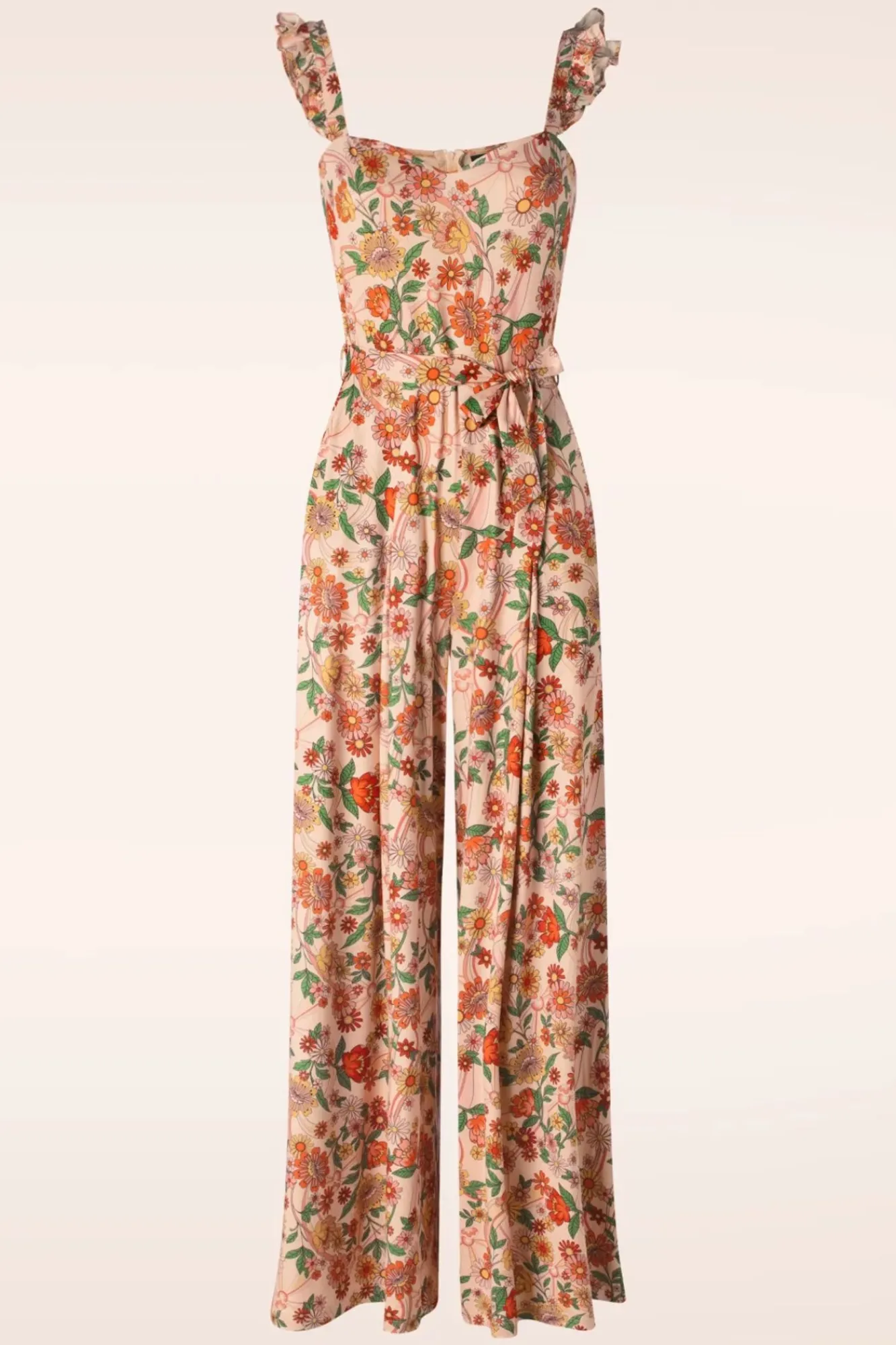 Best Sale Vixen Rainbow Floral Print Jumpsuit In Hellrosa