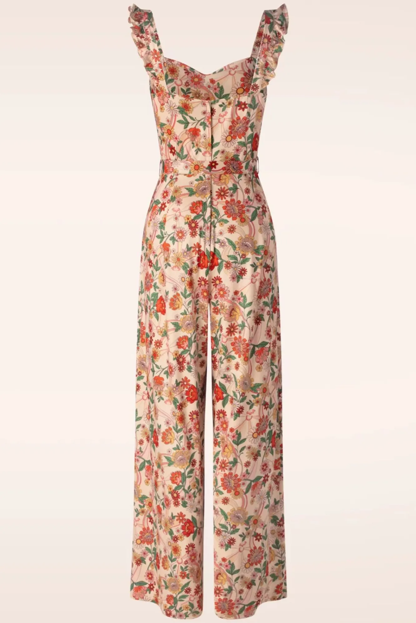 Best Sale Vixen Rainbow Floral Print Jumpsuit In Hellrosa