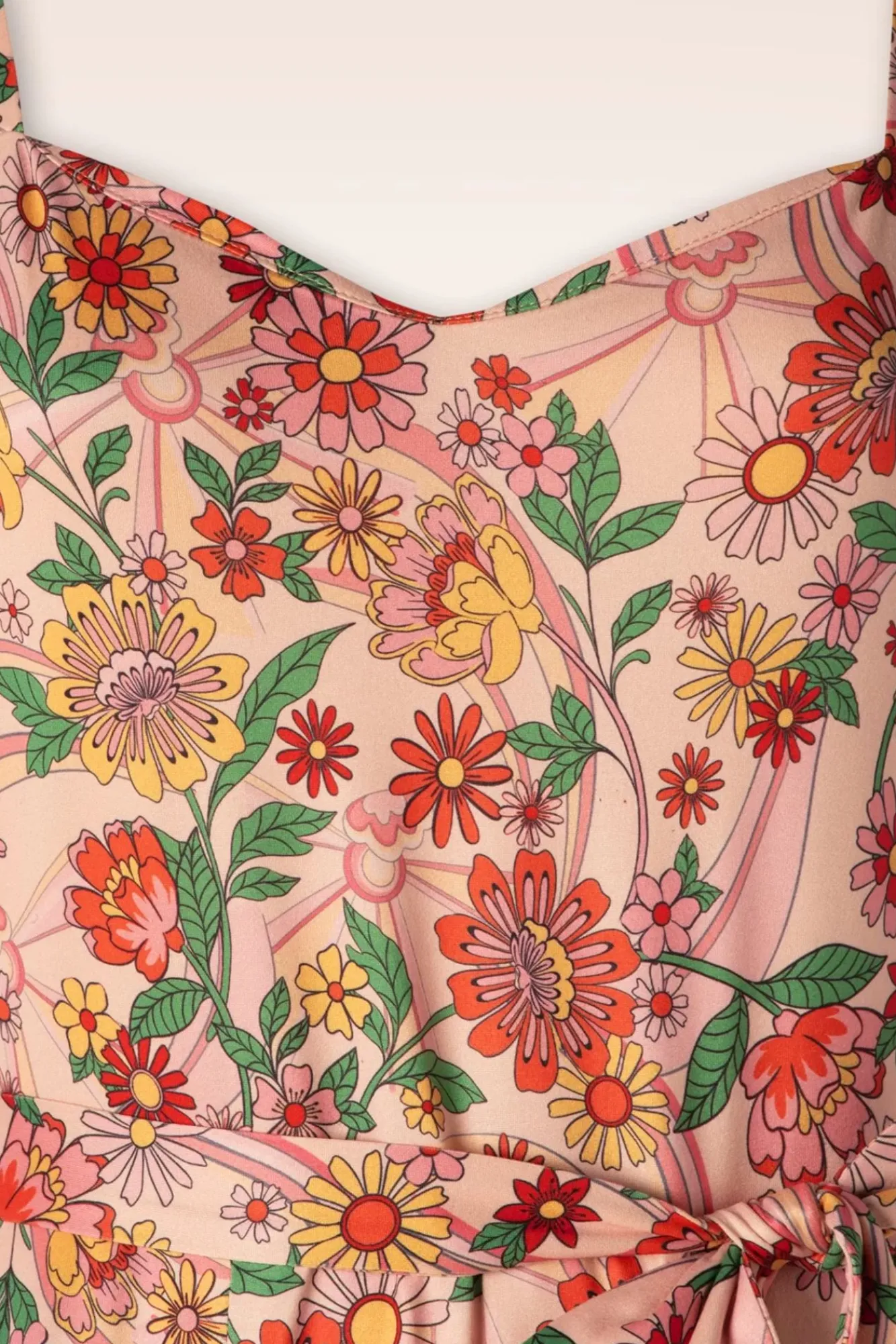 Best Sale Vixen Rainbow Floral Print Jumpsuit In Hellrosa