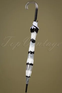 Online So Rainy Rayures Transparent Dome Schirm In Schwarz Und Weis