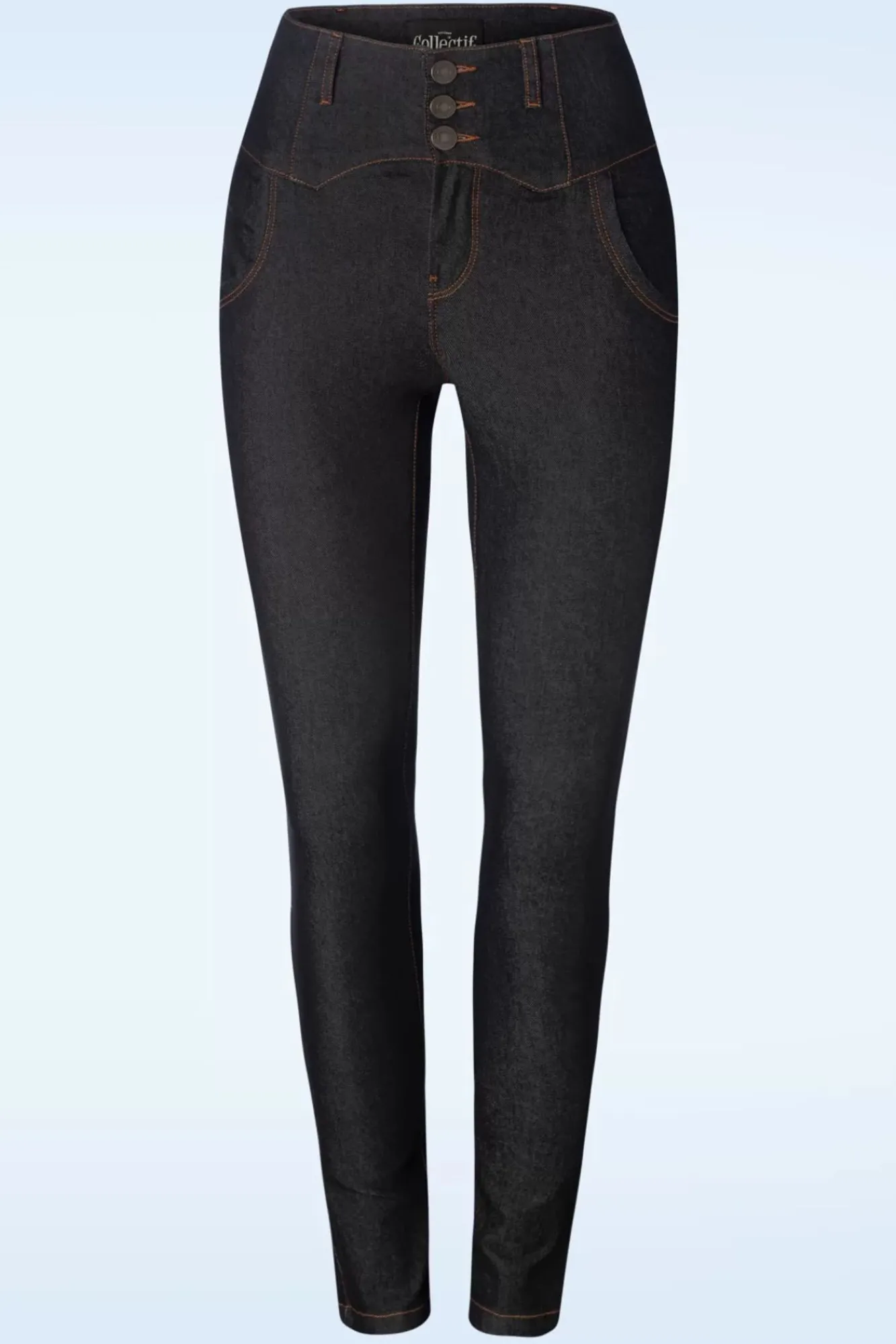 Discount Collectif Clothing Rebel Katie Denim-Jeans In Schwarz