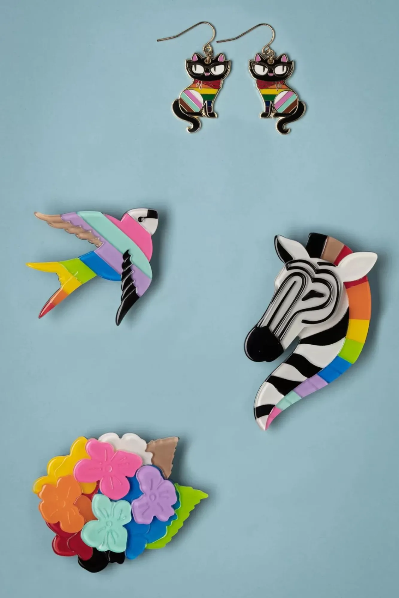 Fashion Erstwilder Regenbogen Heartfelt Hortensie Brosche