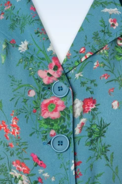 Cheap Very Cherry Revers Fieldbouquet Midi Kleid In Blau