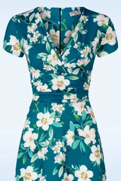Sale Vintage Chic for Topvintage Rinda Floral Maxi Kleid In Blau