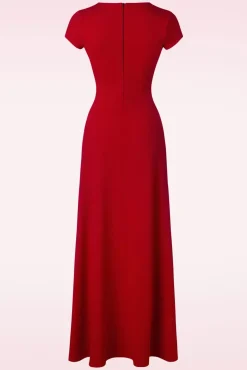 Outlet Vintage Chic for Topvintage Rinda Maxi Kleid In Lippenstiftrot