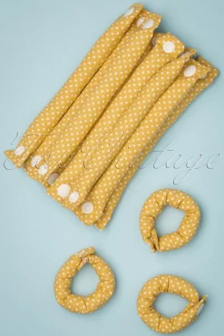 Hot Lieblingsstucke By JuttaVerena Rock The Dots - Set Mit 12 Lockenwicklern In Gelb