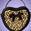 Best Sale Banned Retro Rockabilly Heart Handtasche In Schwarz Und Leopard