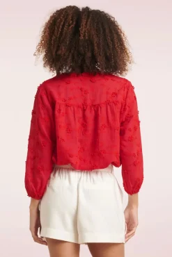 Discount Smashed Lemon Ruth Bestickte Bluse In Rot