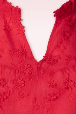 Discount Smashed Lemon Ruth Bestickte Bluse In Rot