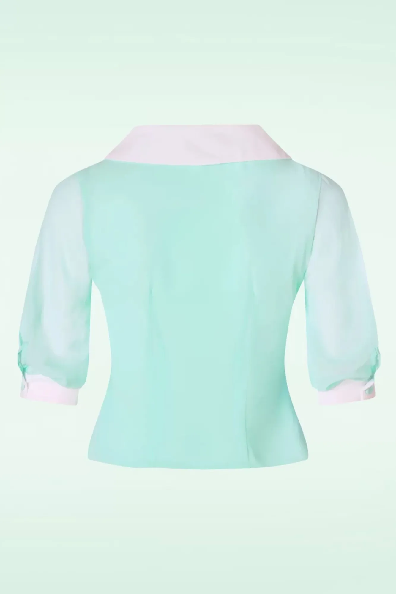 Fashion Miss Candyfloss Sacha Mai Transparente Organza Bluse In Mint