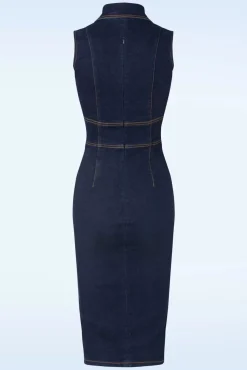 Cheap Rock-a-Booty Sadie Etuikleid In Classic Denim