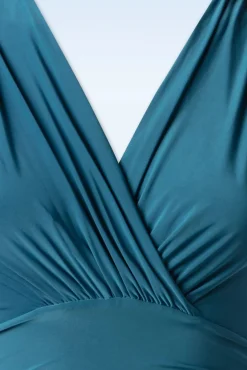 Best Sale Vintage Chic for Topvintage Sadie Slinky Swing Kleid In Teal