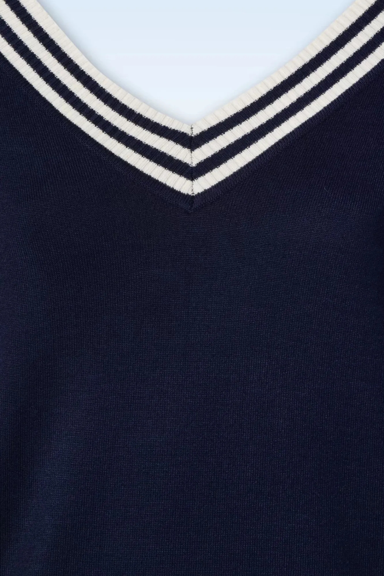 Best Vixen Sally Stripe Neckline Kurzarm Top In Marineblau