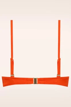Hot Cyell Satin Padded Bikini Oberteil In Tomate